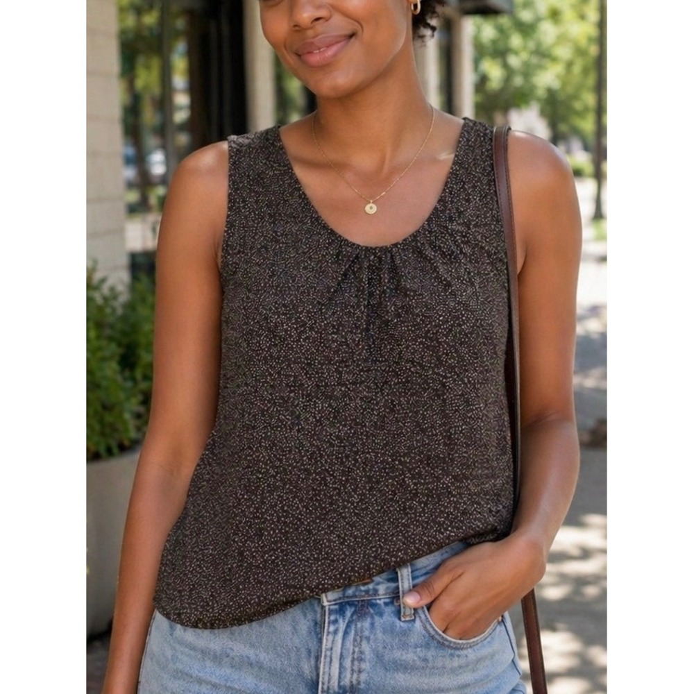 Gap Women Tank Top Black XS‎ Sleeveless Keyhole Back Office Work Career